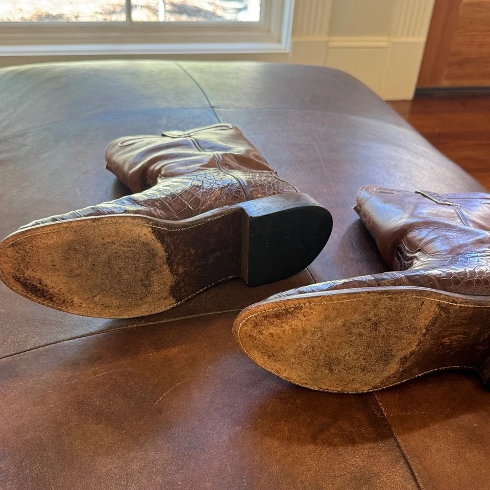 REAL - Lucchese Brown Alligator boats - Picture 5 of 13